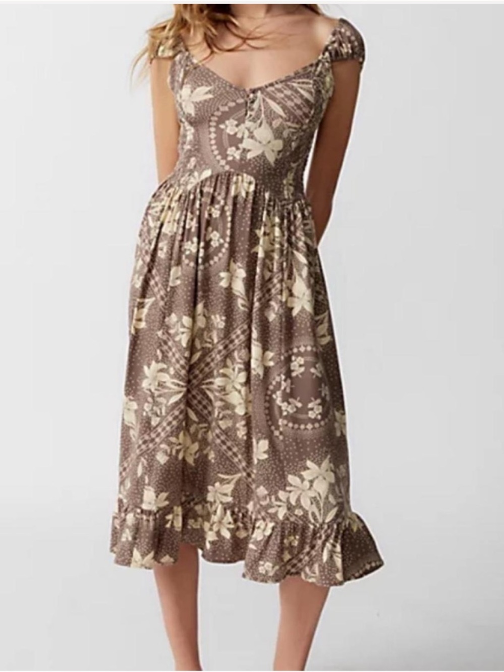 Urban Outfitters Elenor Printed Midi Dress